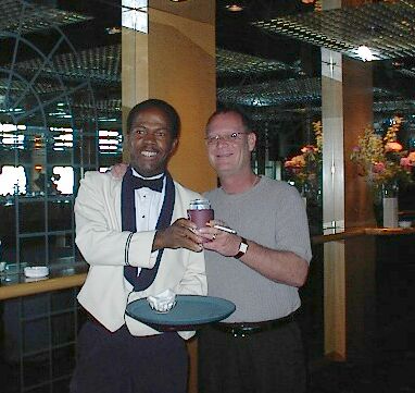 Rick and our wonderful bar server, Clarence